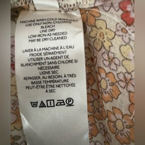 Free People Women Floral Mini Dress With Puff Sleeves & Smocked Detail Size M‎ - Picture 13 of 16